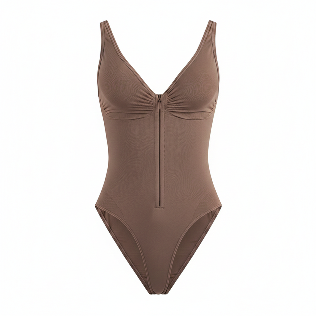 GEORGIA SEAMLESS ZIPPER BODYSUIT - JASPER
