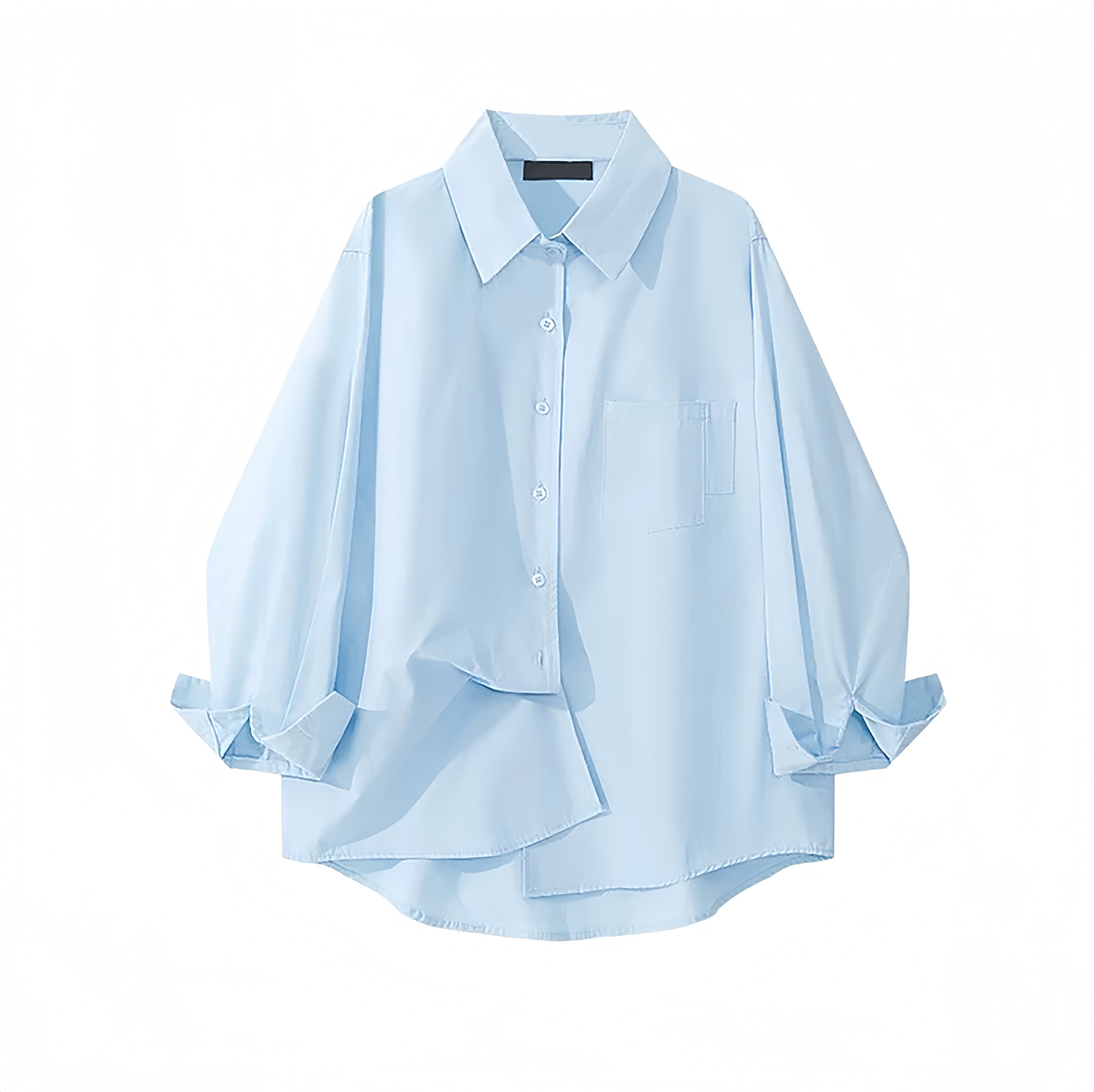 PICNIC DATE LOOSE FIT LONG SLEEVE SHIRT - PINK / BLUE