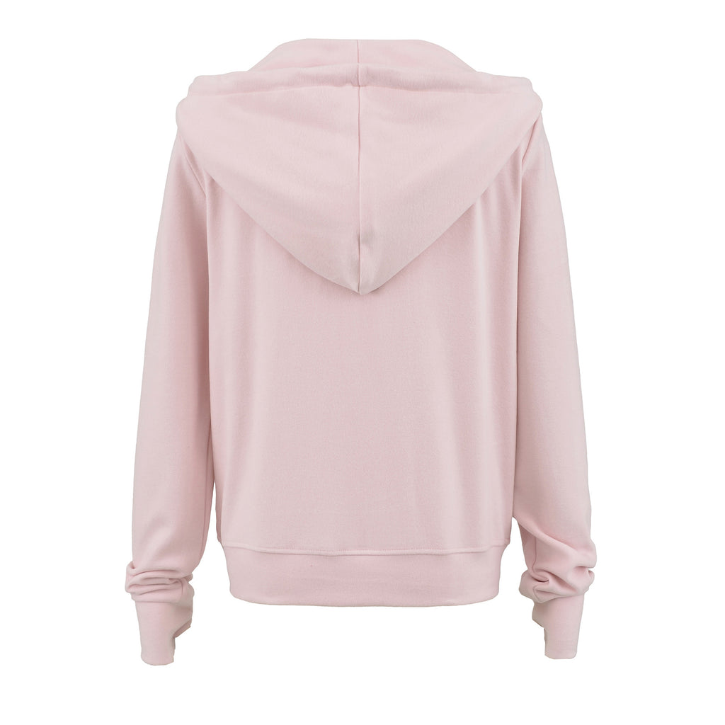 MINIMALIST FLEECE ZIP UP HOODIE - PINK