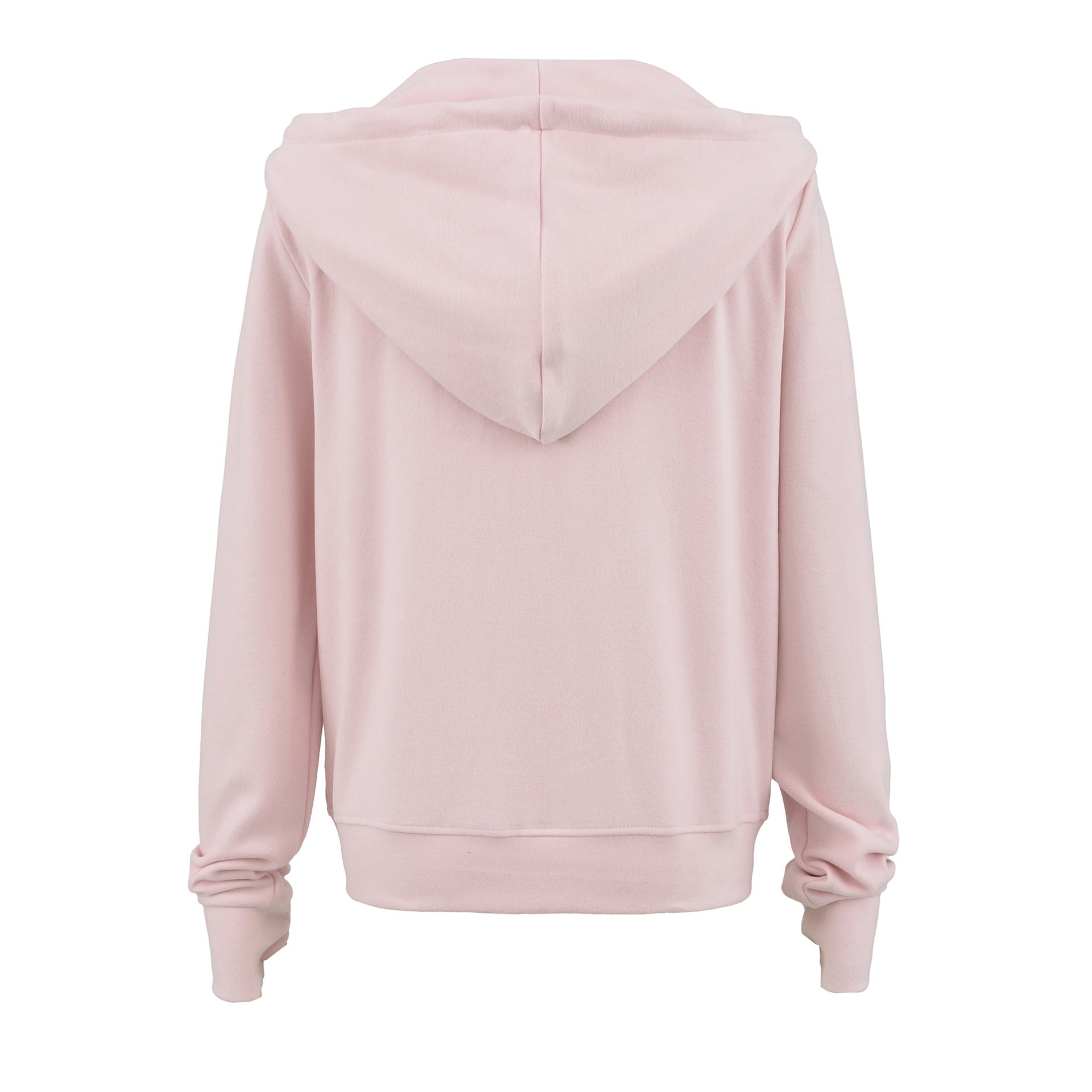MINIMALIST FLEECE ZIP UP HOODIE - PINK