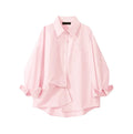 PICNIC DATE LOOSE FIT LONG SLEEVE SHIRT - PINK / BLUE