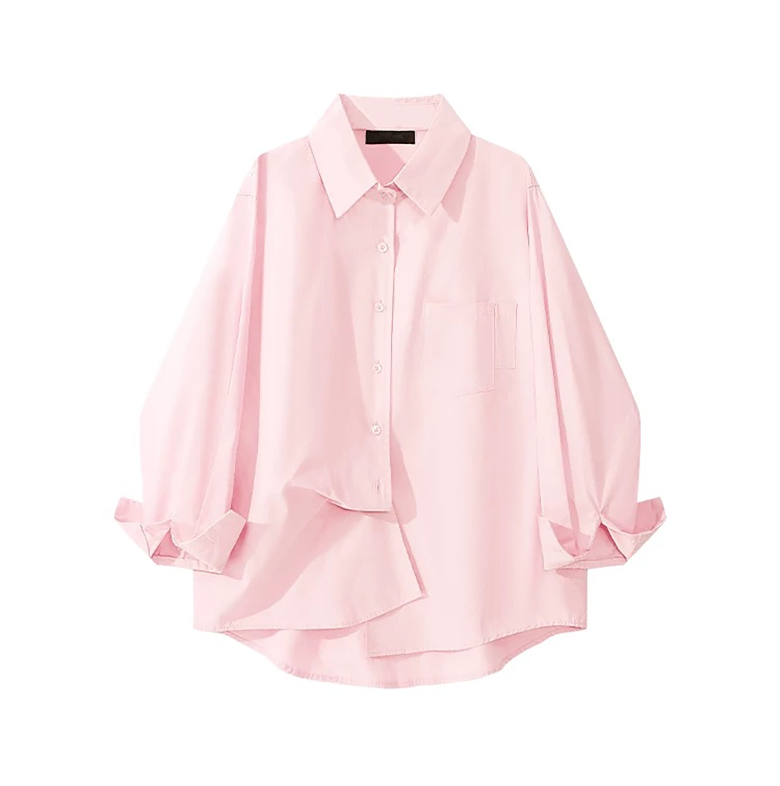 PICNIC DATE LOOSE FIT LONG SLEEVE SHIRT - PINK / BLUE