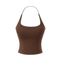 LILY BACKLESS TOP - DARK BROWN