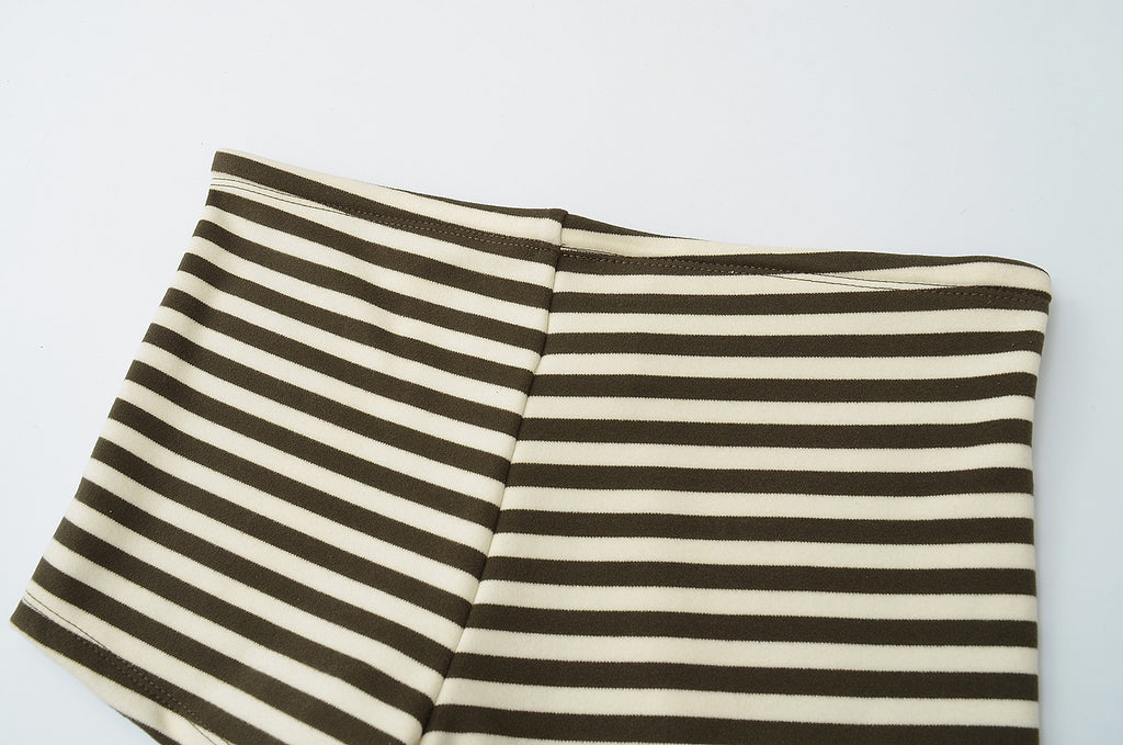 BETTY STRIPED SHORT - BROWN