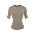 TAYLER CREW NECK TOP - MOCHA BROWN