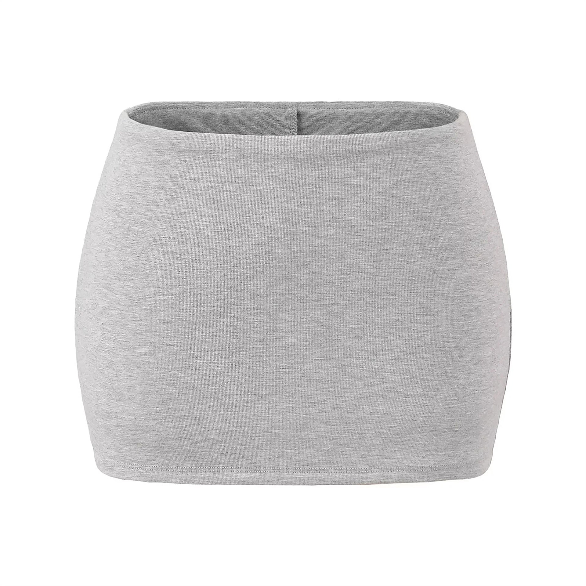 EYES ON ME STRAPLESS HALTER TOP & MINI SKORT SET - WHITE / GRAY / BLACK