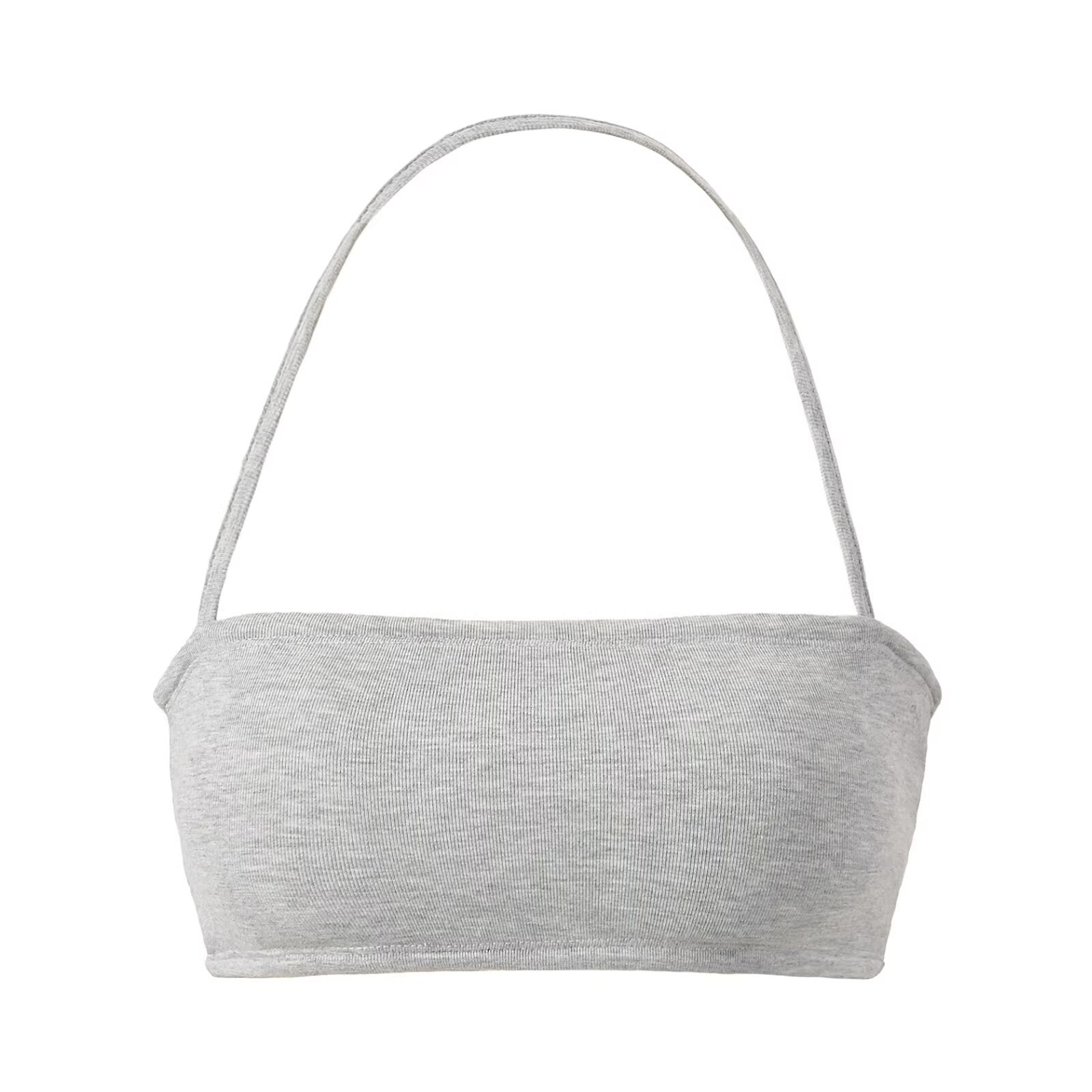 EYES ON ME STRAPLESS HALTER TOP & MINI SKORT SET - WHITE / GRAY / BLACK