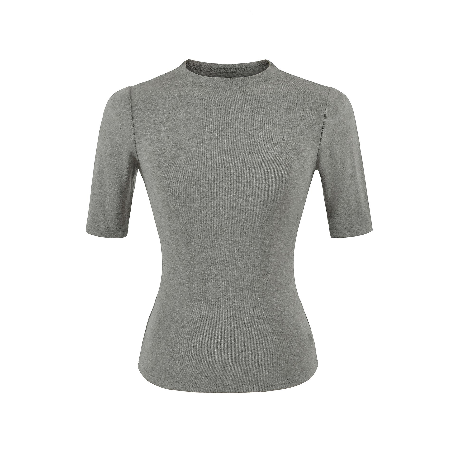 TAYLER CREW NECK TOP - GRAY