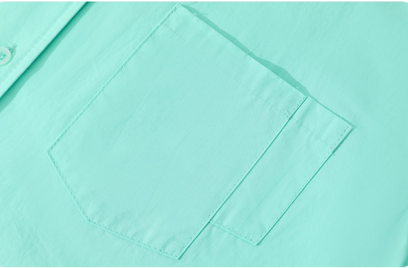 PICNIC DATE LOOSE FIT LONG SLEEVE SHIRT - MINT