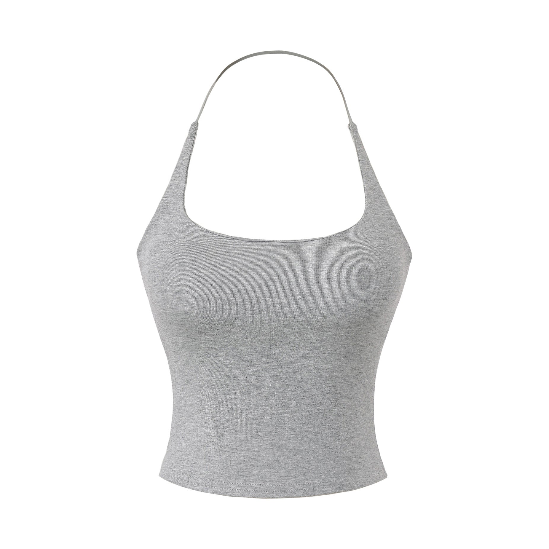 LILY BACKLESS TOP - WHITE / GRAY