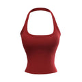 KAIA HALTER TANK TOP - RED