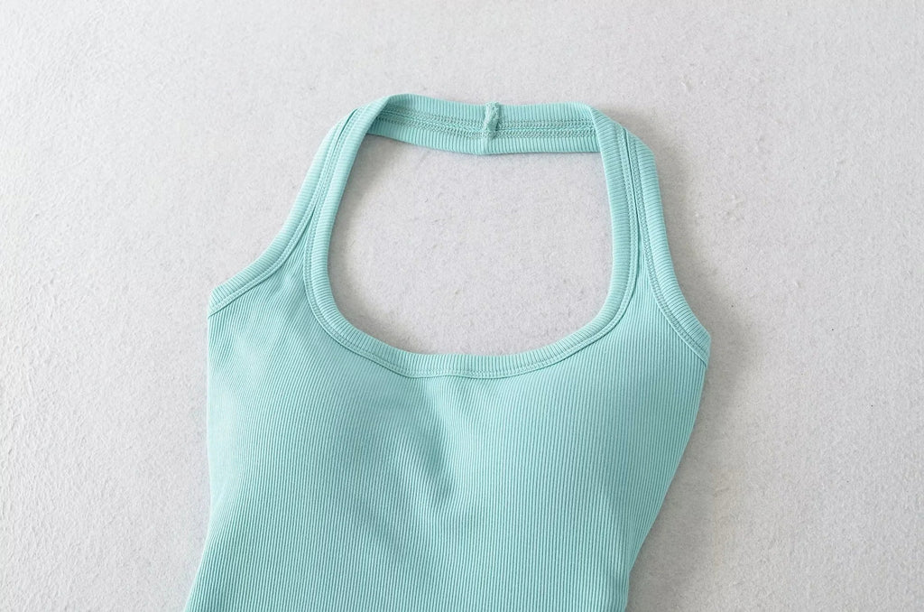 KAIA HALTER TANK TOP - BLUE ATOLL
