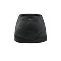 LORA SATIN LOW RISE MINI SKIRT - BLACK