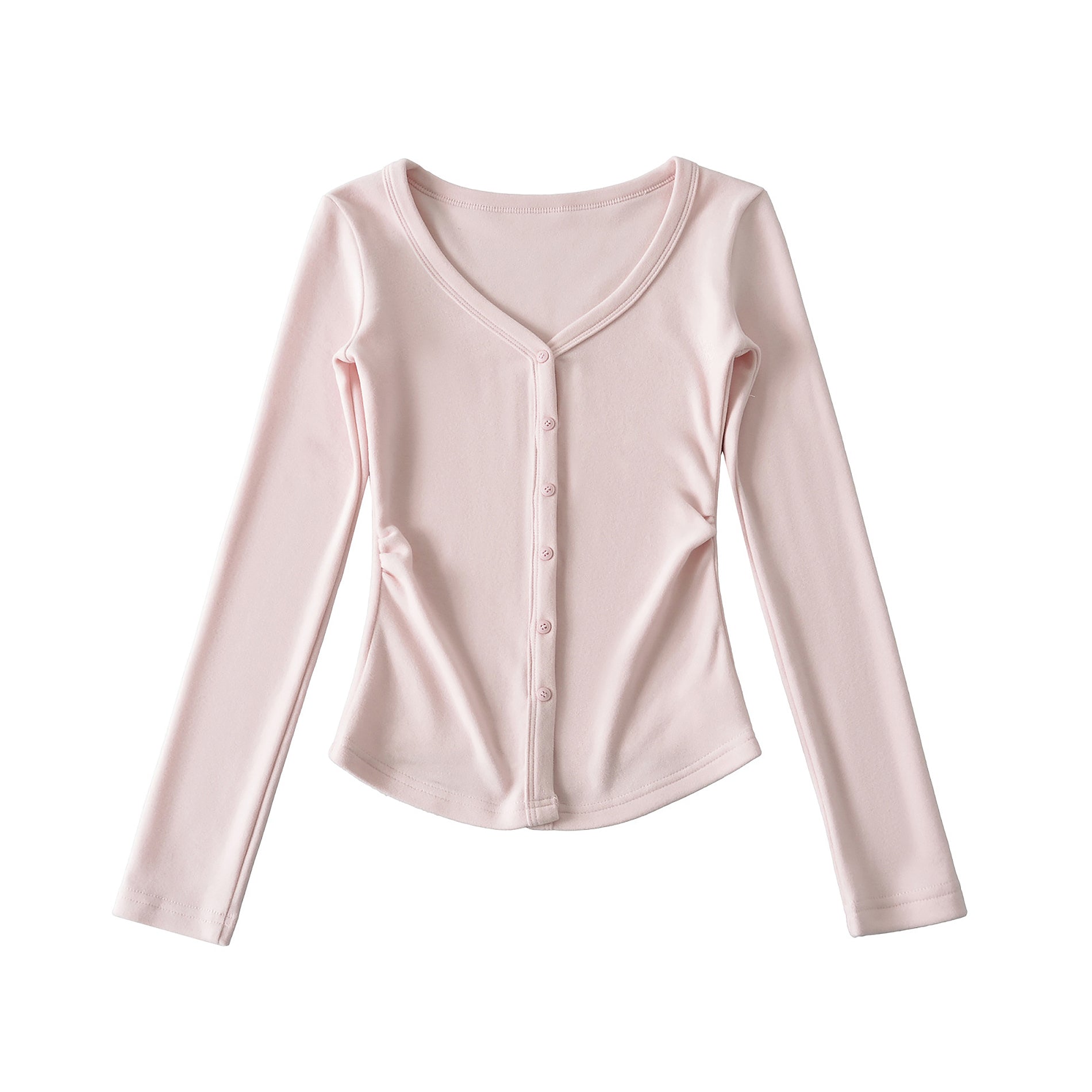 TOO SWEET BUTTON UP CARDIGAN TOP - SOFT PINK