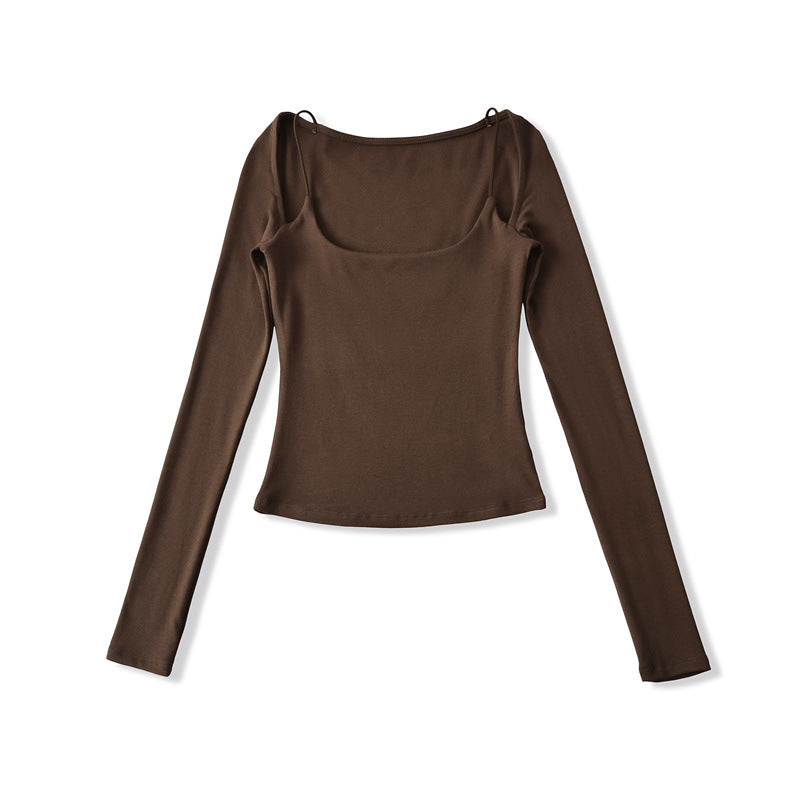 NEED ME OFF SHOULDER TOP - DARK BROWN