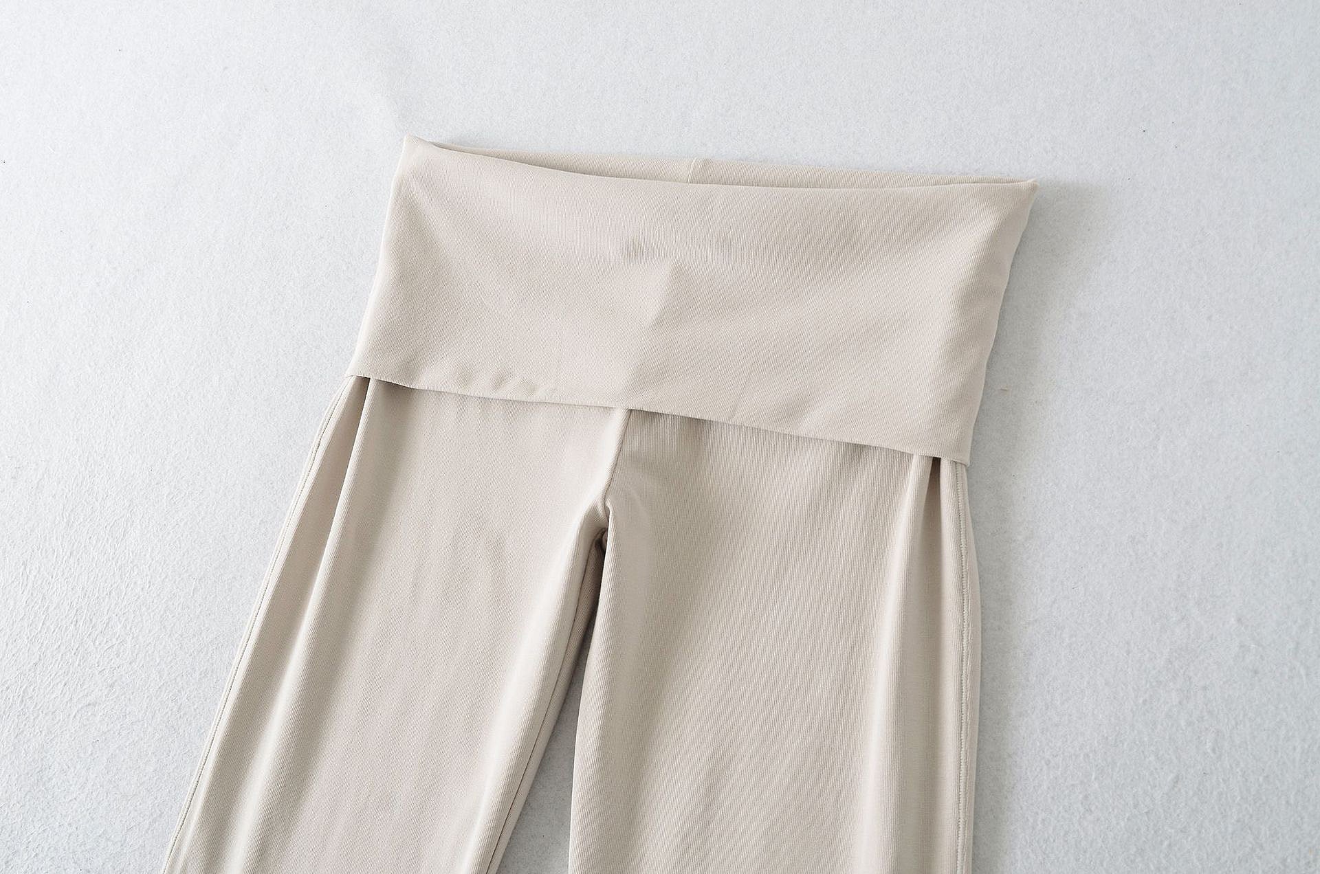 CRUSHING ON YOU FOLD OVER PANT - STONE / MOCHA BROWN