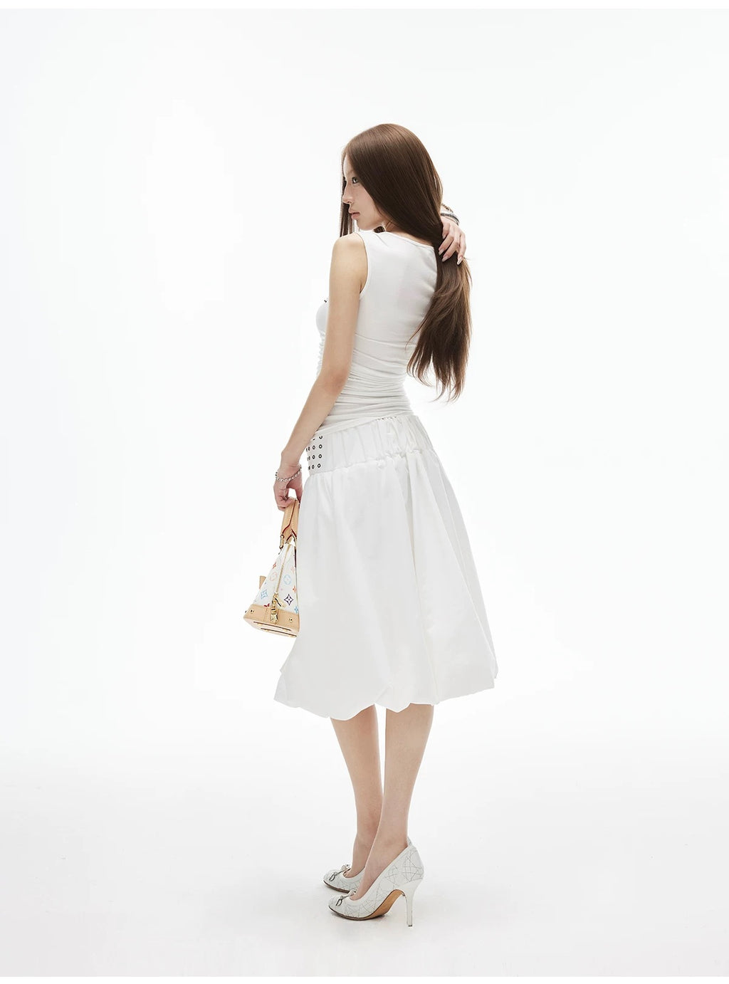 【IAMXIAA】 2-WAY RING BANDEAU BUBBLE DRESS - WHITE