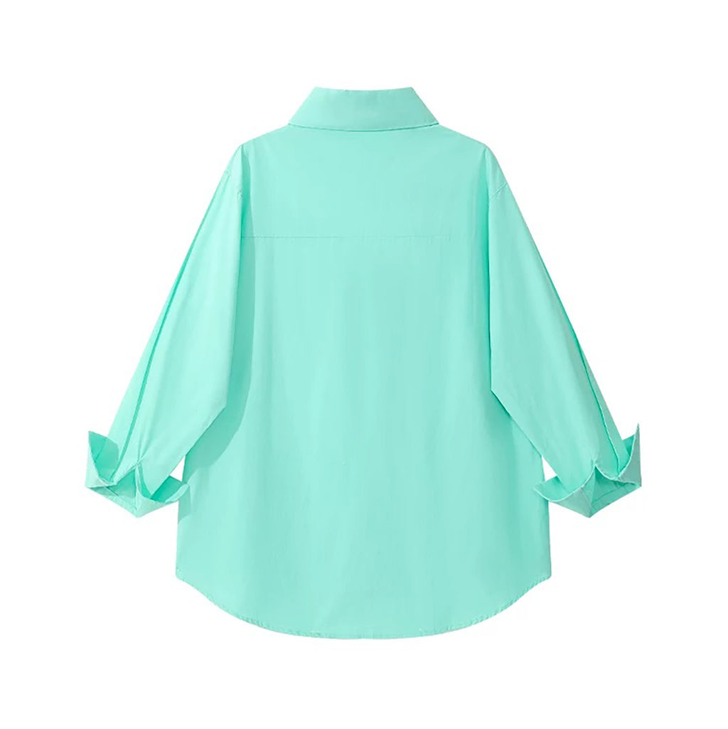 PICNIC DATE LOOSE FIT LONG SLEEVE SHIRT - MINT