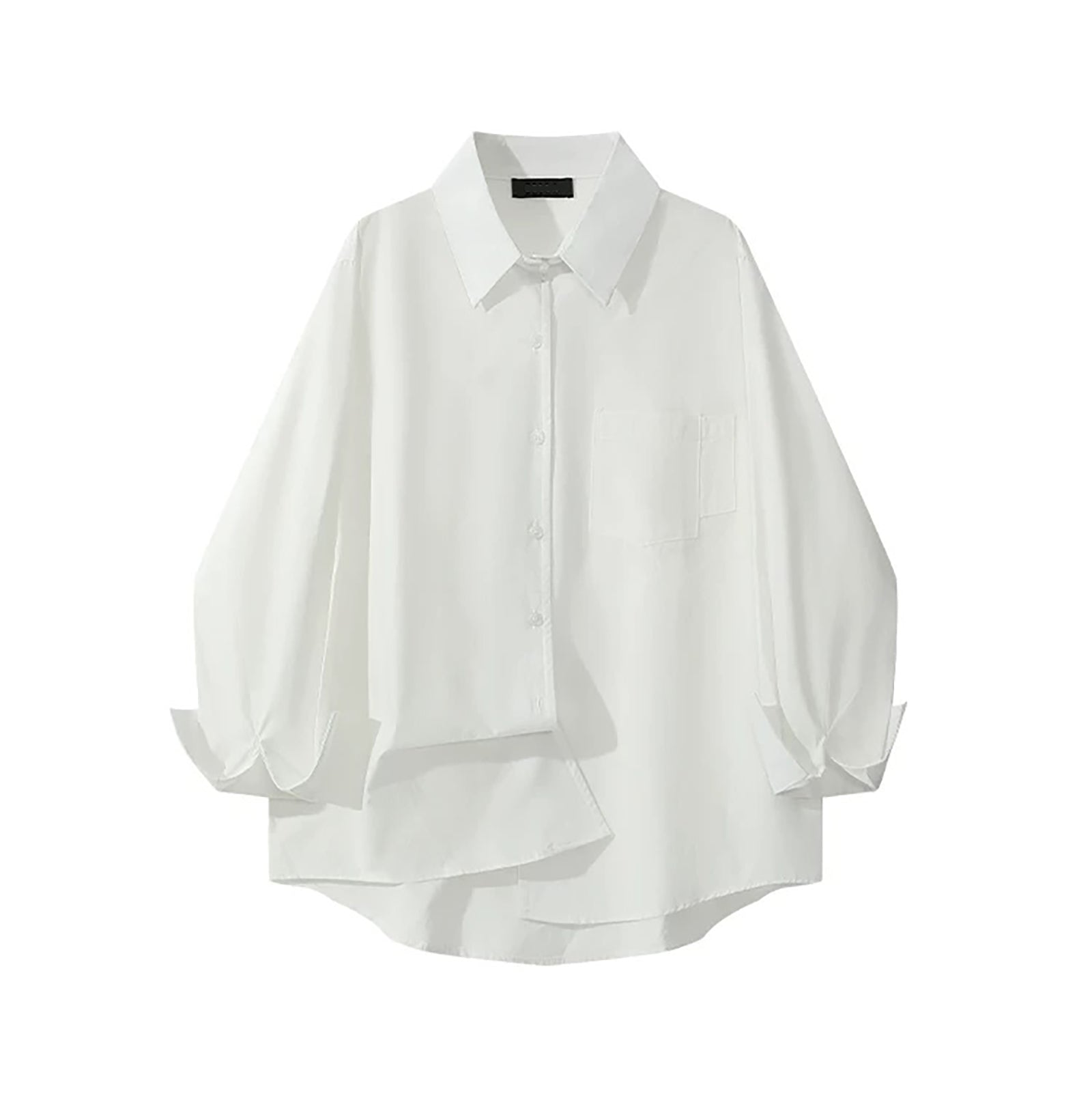 PICNIC DATE LOOSE FIT LONG SLEEVE SHIRT - WHITE