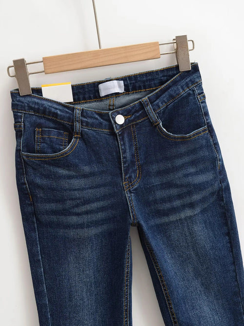 BLAIR LOW RISE FLARE JEANS - DARK BLUE