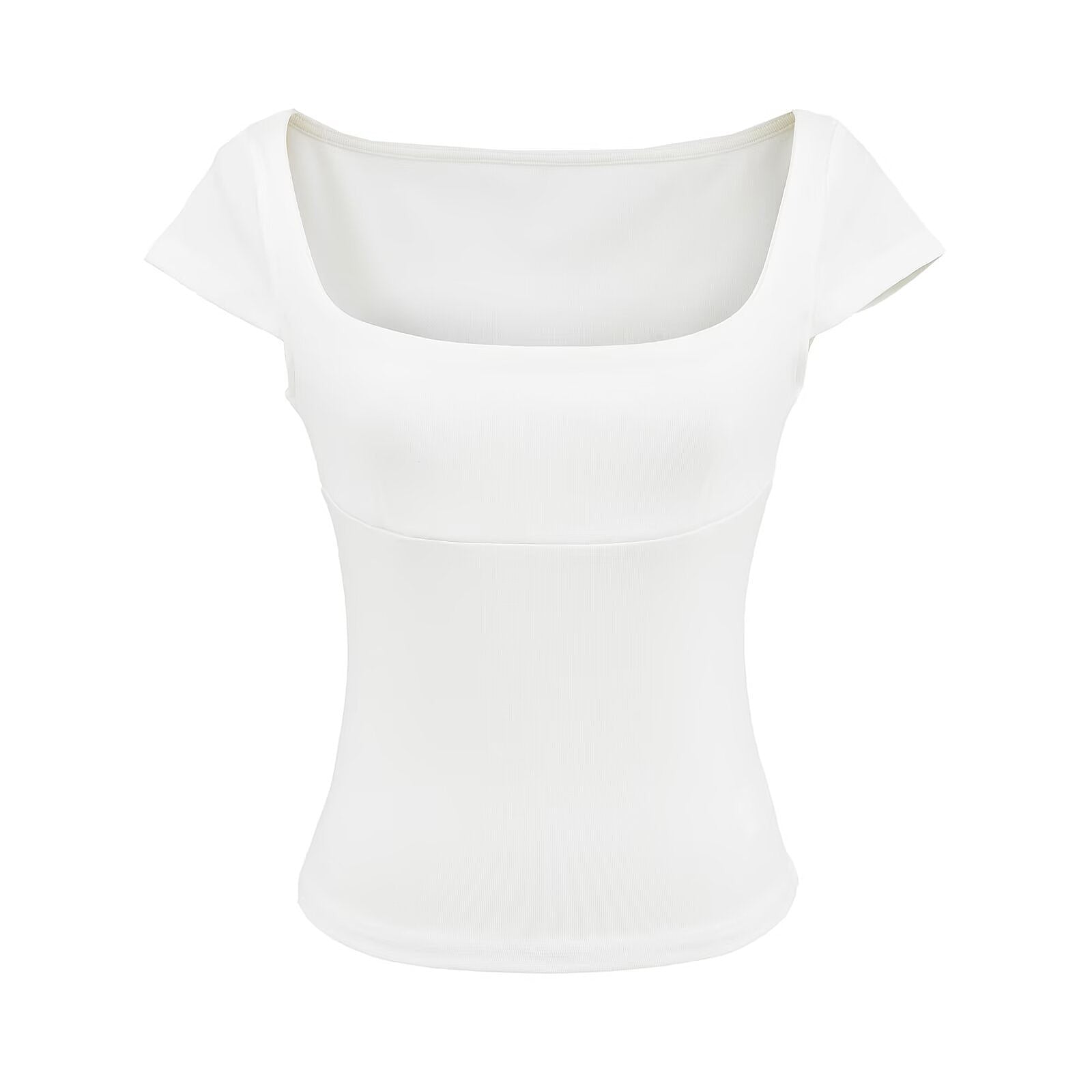 JENNY SQUARE NECK TOP - WHITE