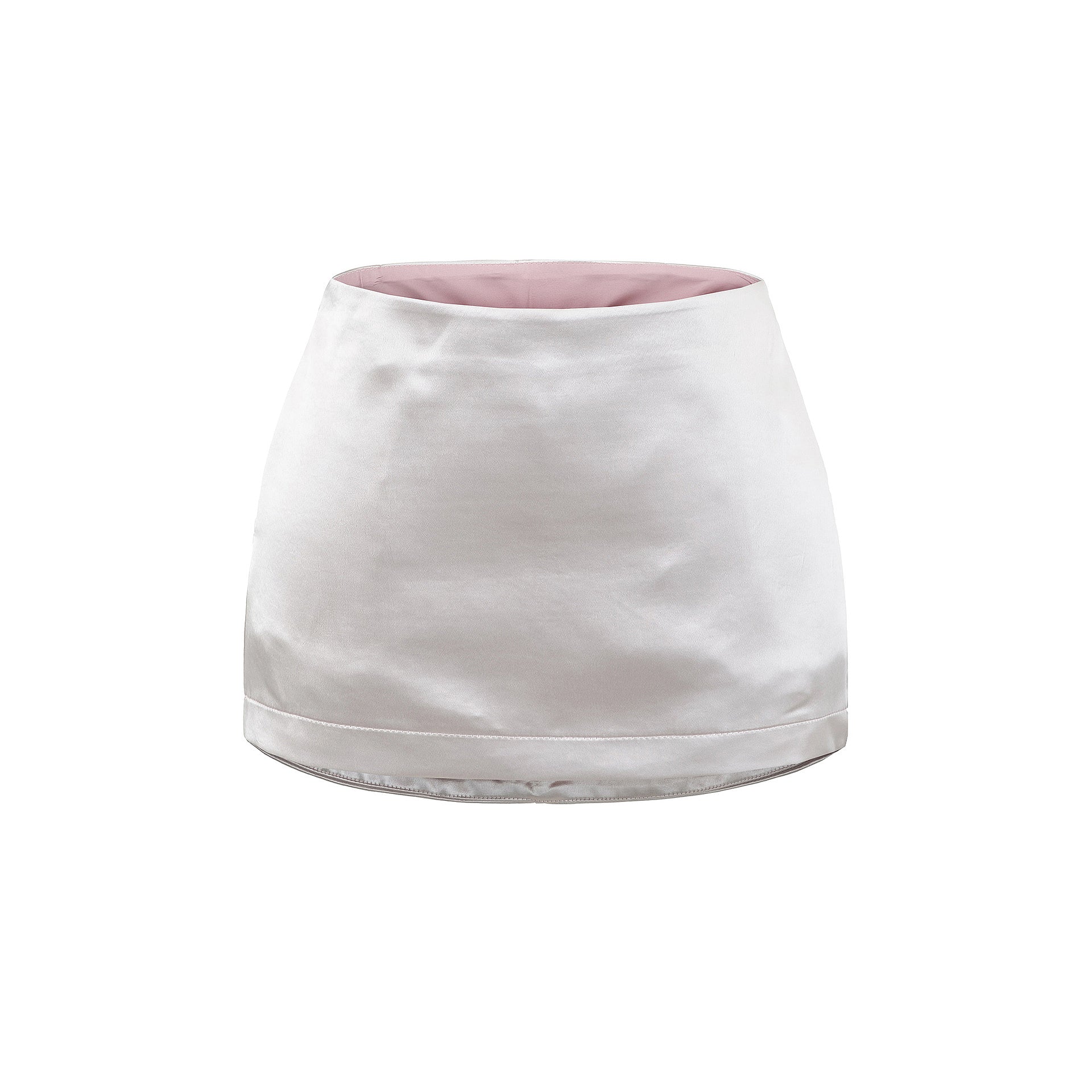 LORA SATIN LOW RISE MINI SKIRT - PINK