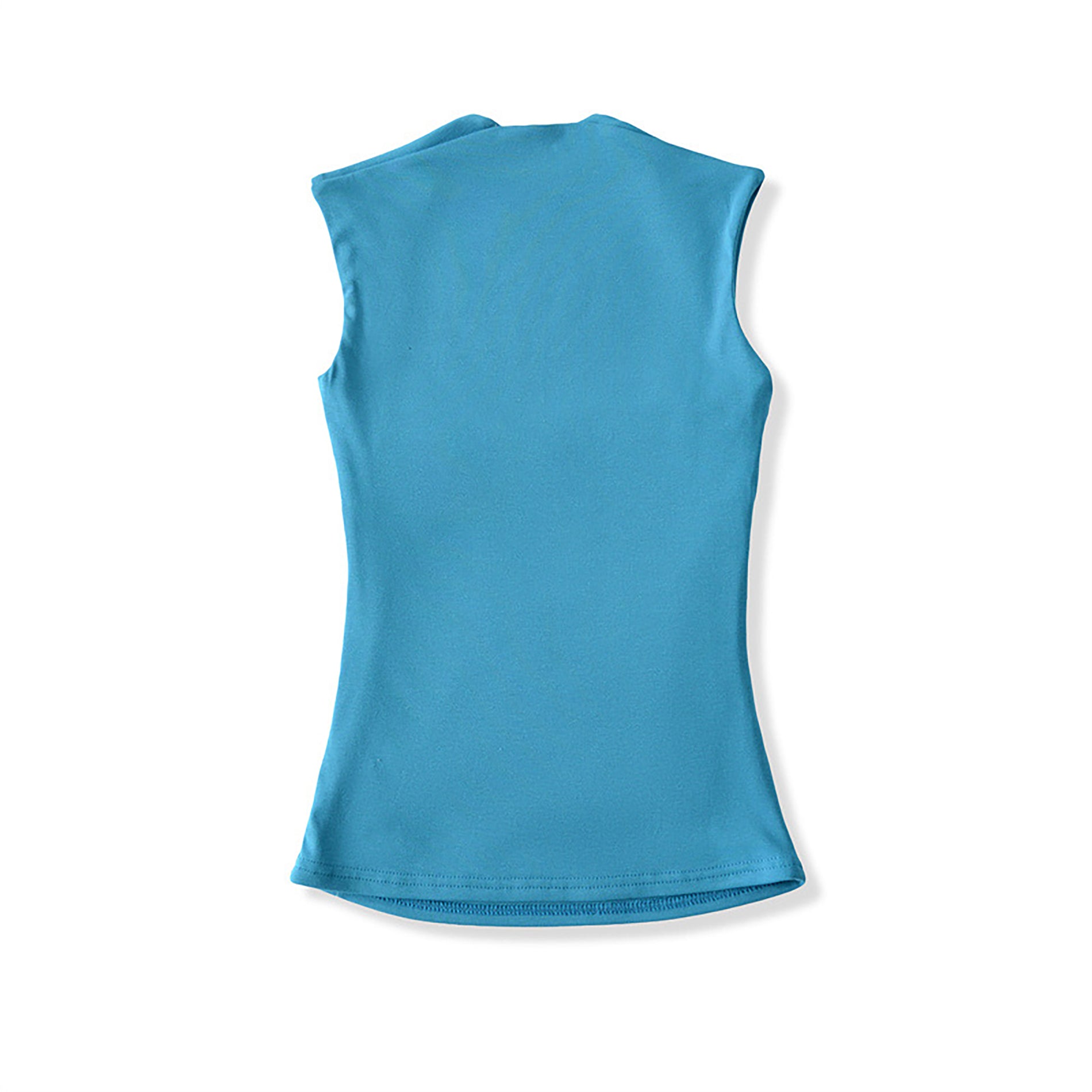 DIA SQUARE NECK SLEEVELESS TOP - TEAL BLUE