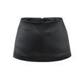 LORA SATIN LOW RISE MINI SKIRT - BLACK