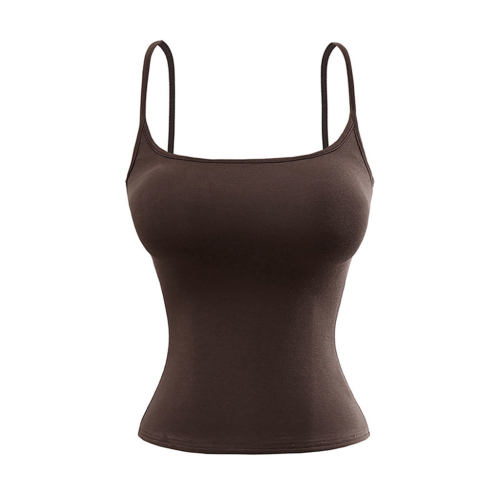 SYDNEY BRA CAMI TOP - BEIGE / DARK BROWN