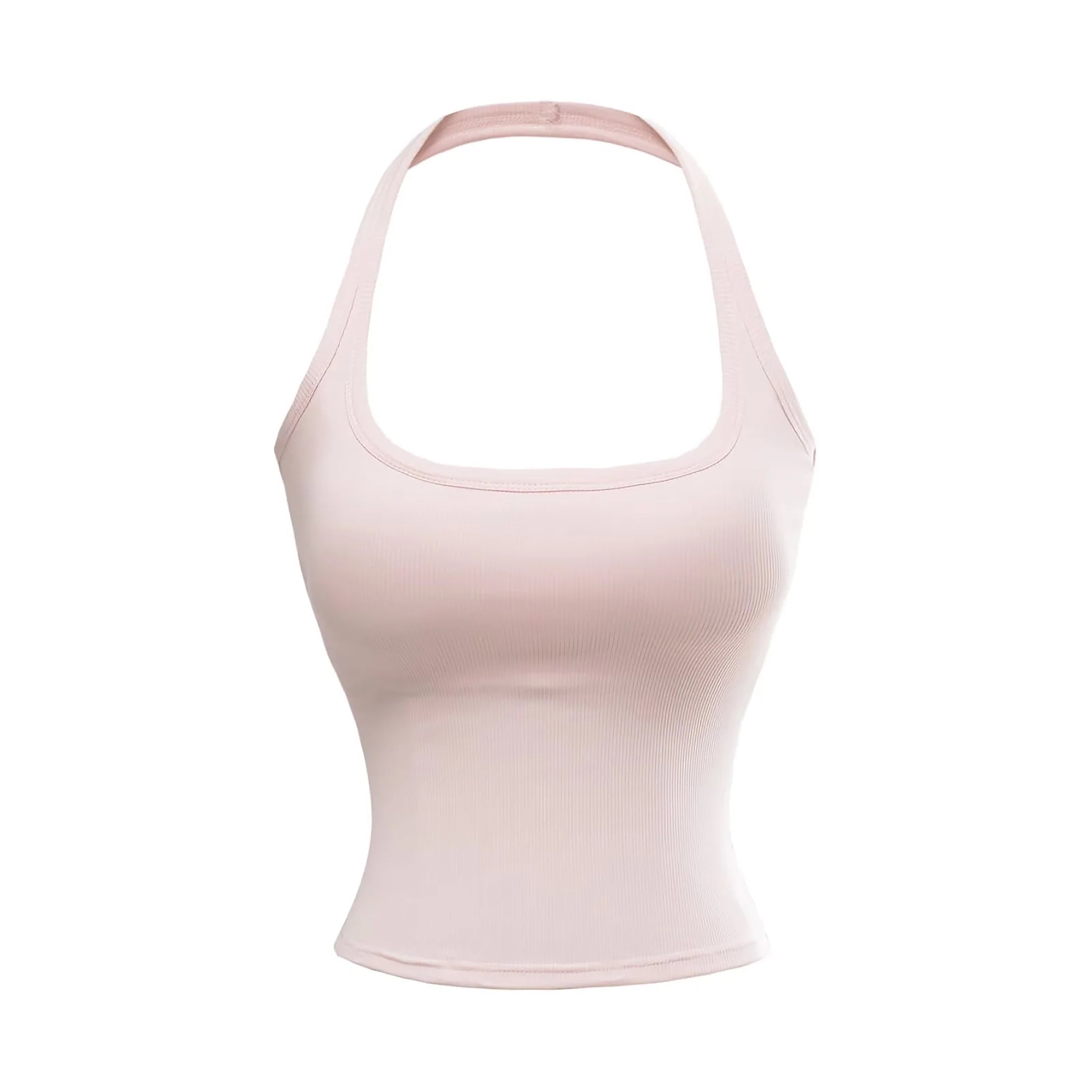 KAIA HALTER TANK TOP - SOFT PINK