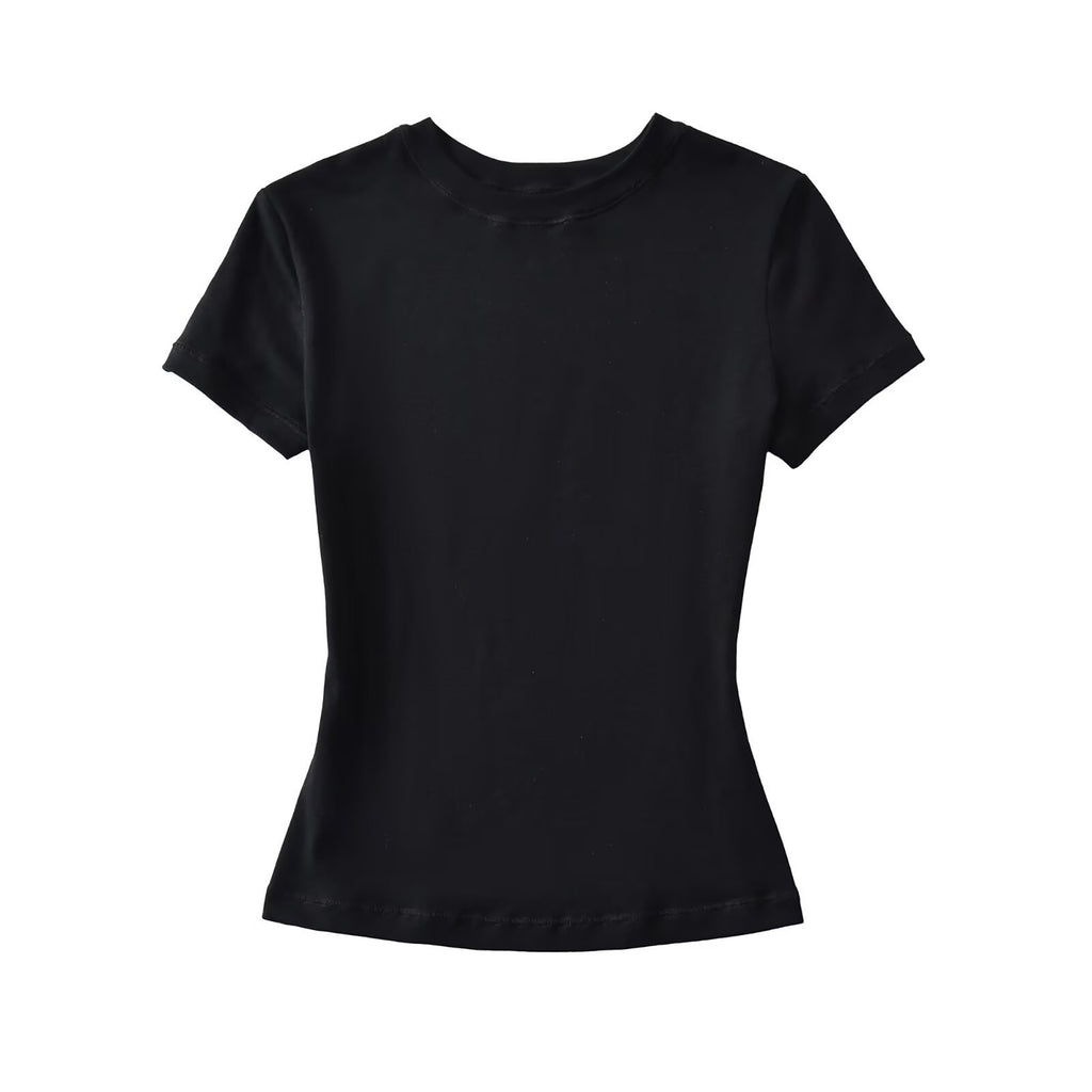 MY EVERYDAY BASIC SHORT SLEEVE TOP - WHITE / BLACK