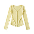 TOO SWEET BUTTON UP CARDIGAN TOP - YELLOW