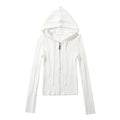 BELLA KNIT ZIP UP HOODIE - CREAM