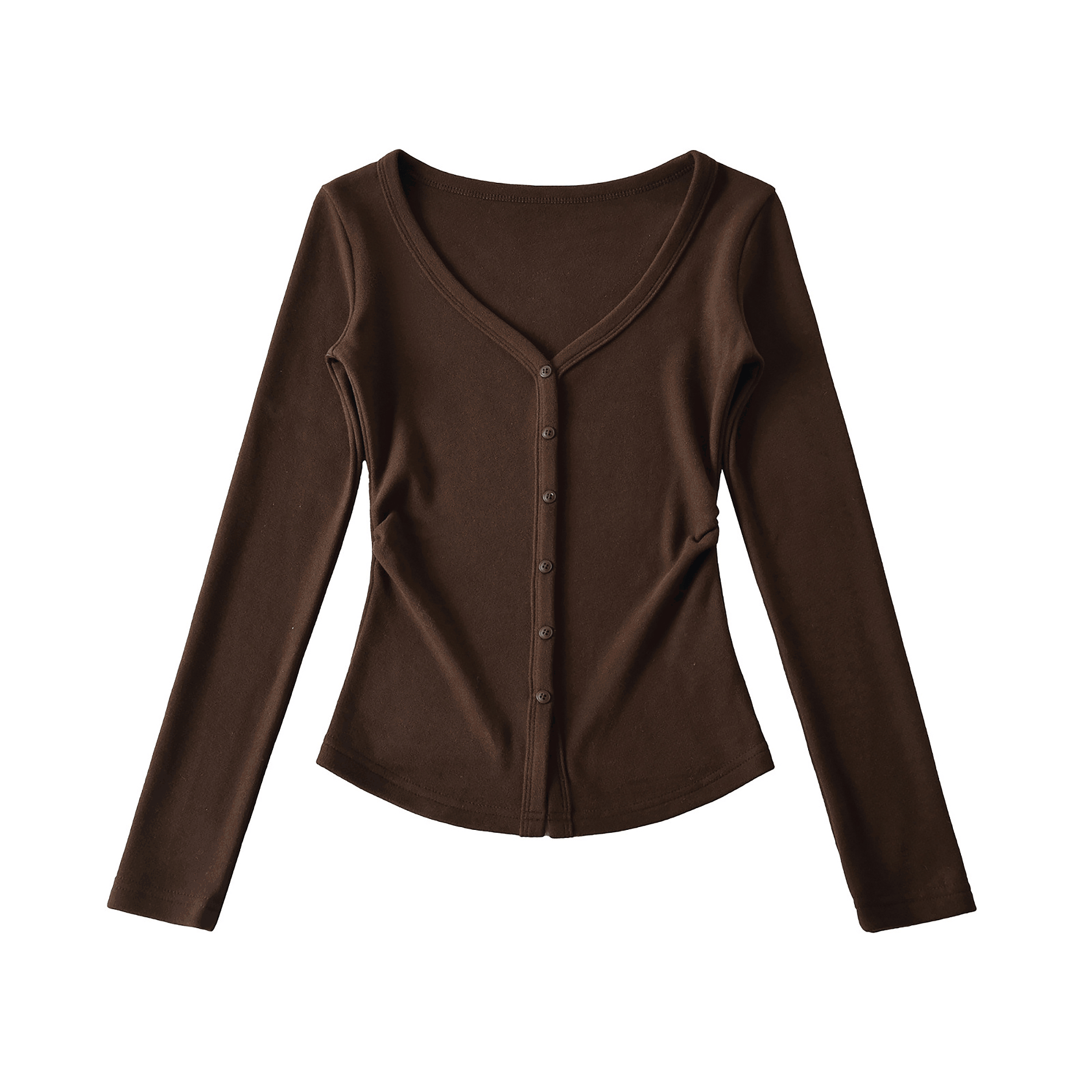 TOO SWEET BUTTON UP CARDIGAN TOP - WHITE / BLACK / DARK BROWN