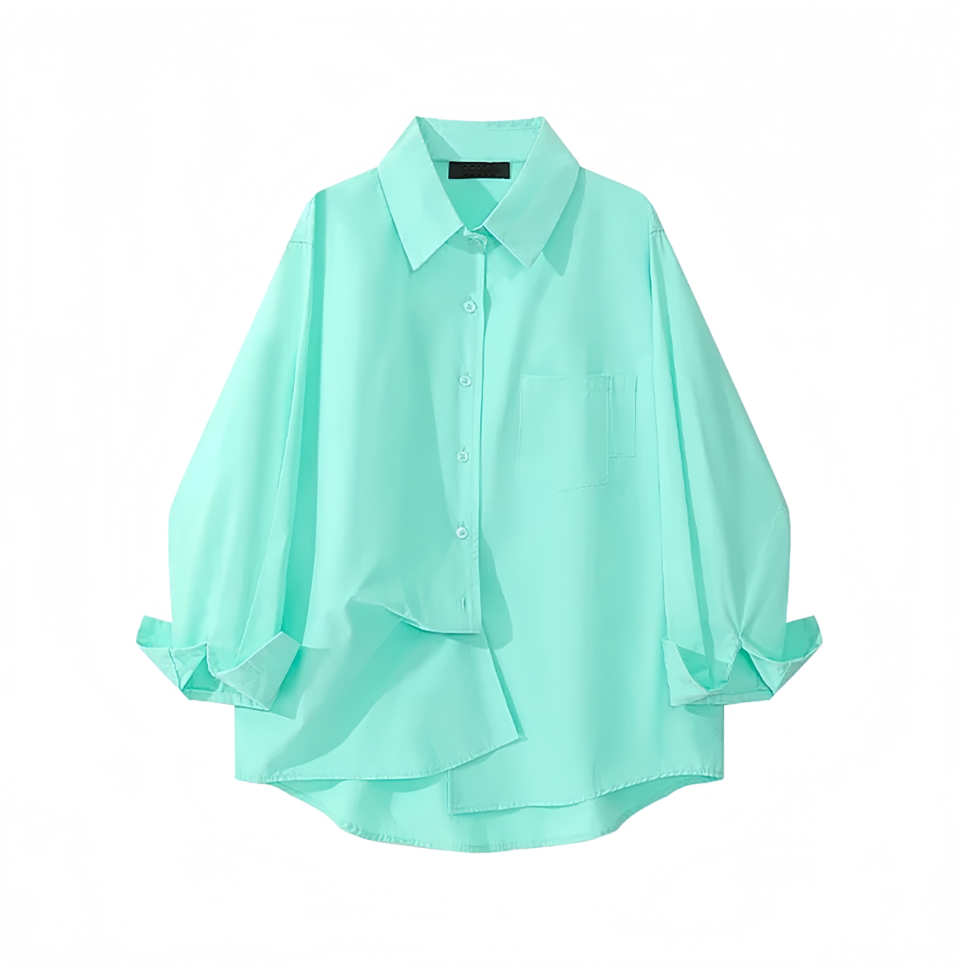 PICNIC DATE LOOSE FIT LONG SLEEVE SHIRT - MINT