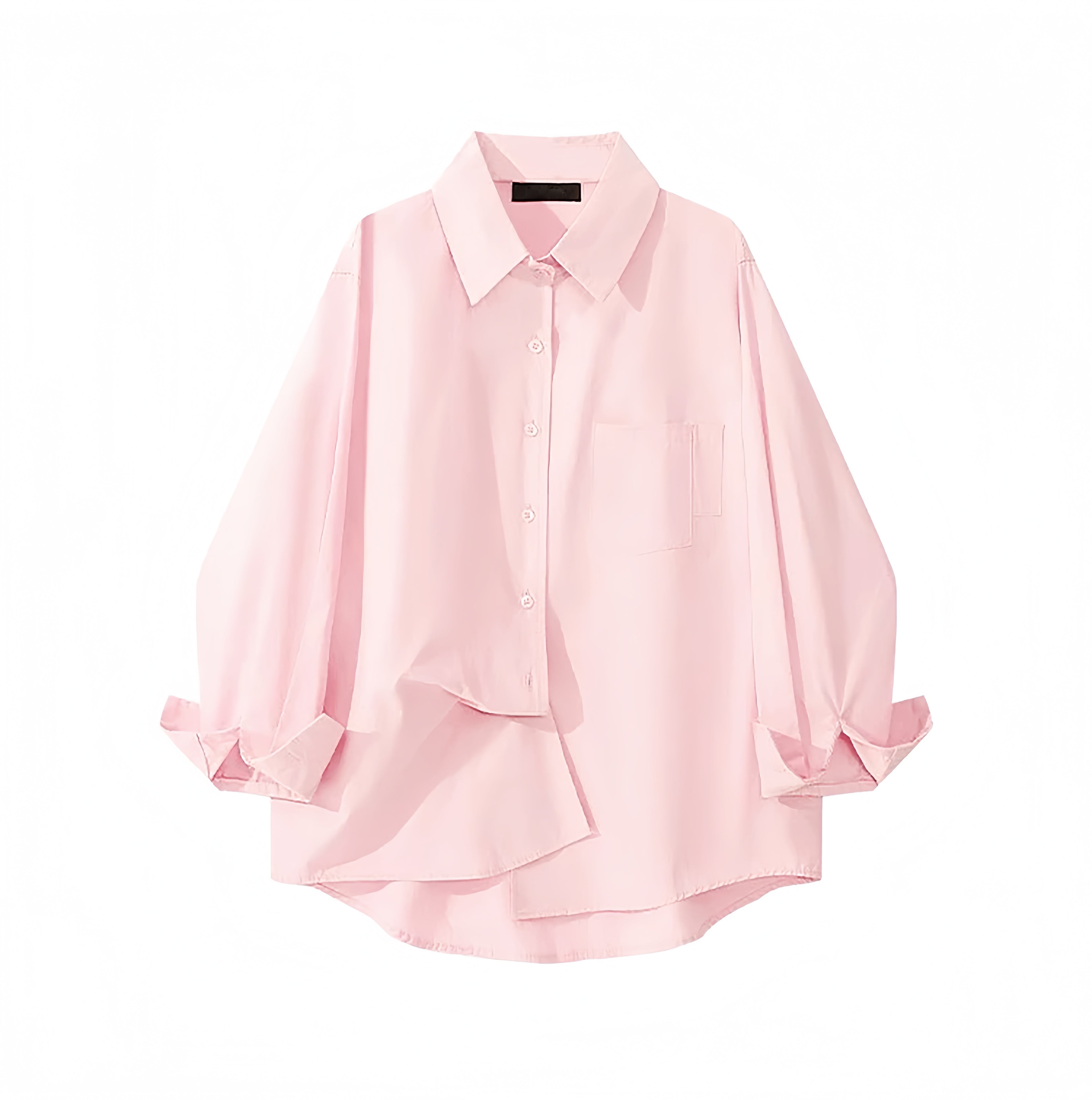 PICNIC DATE LOOSE FIT LONG SLEEVE SHIRT - PINK / BLUE