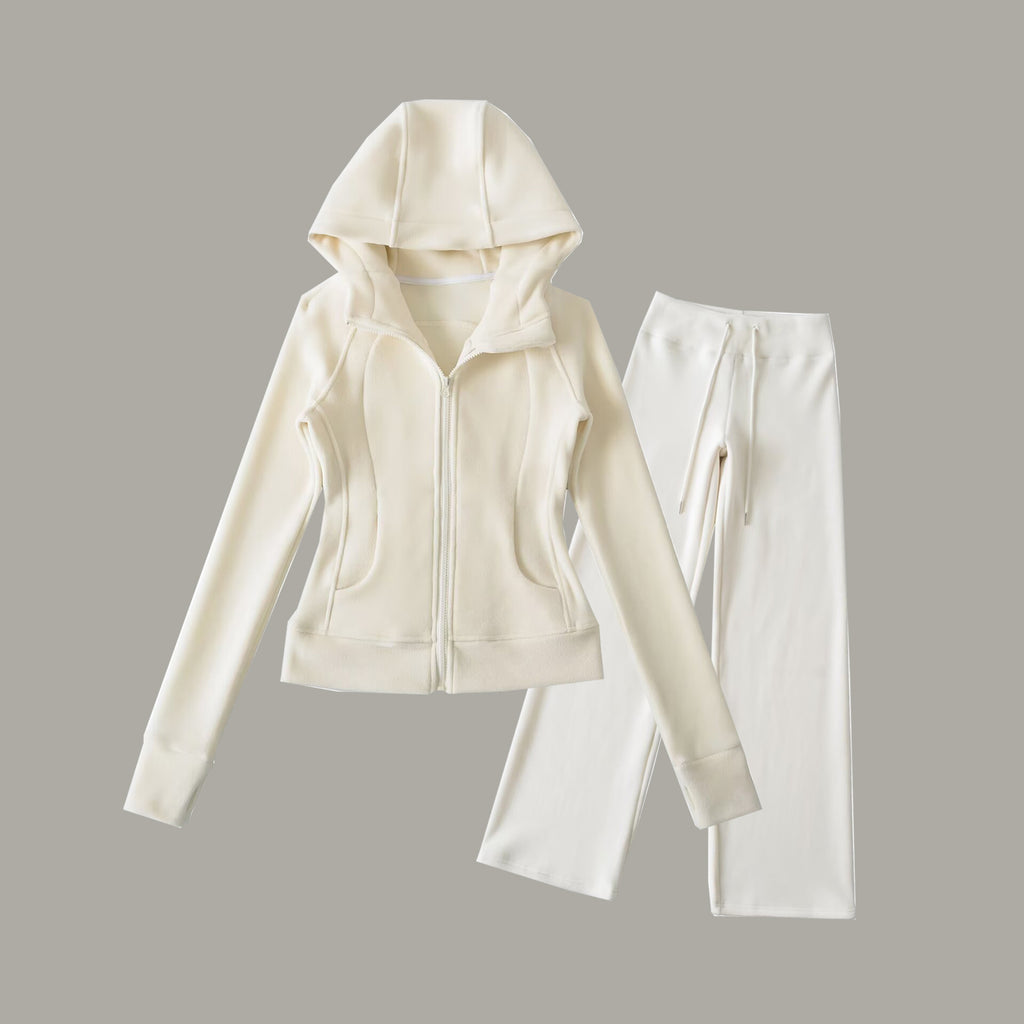 SOFT GIRL ERA TRACK PANT SET - BEIGE